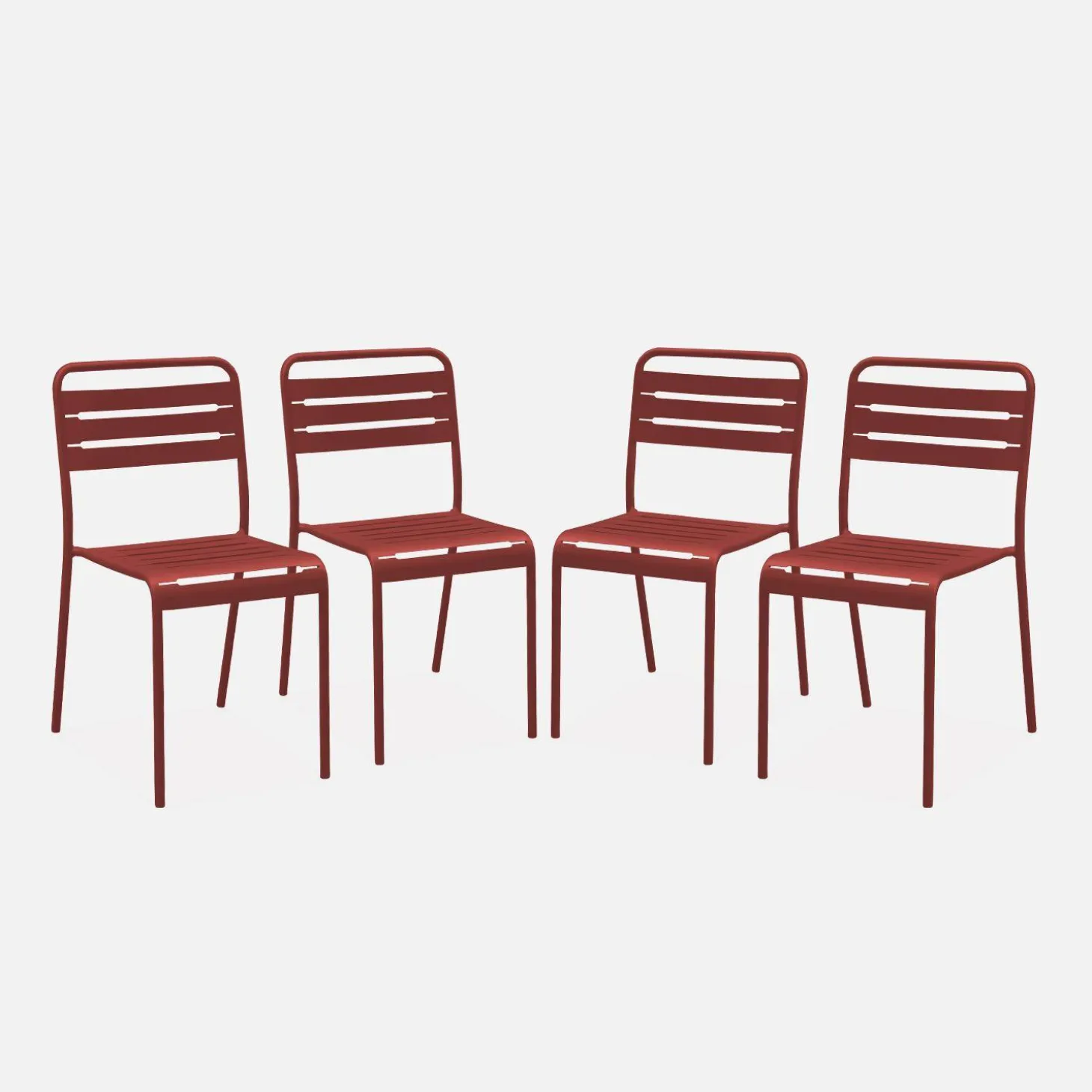 Silla de jardín bistró de acero, set de 4