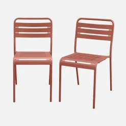 Silla de jardín bistró de acero, set de 2