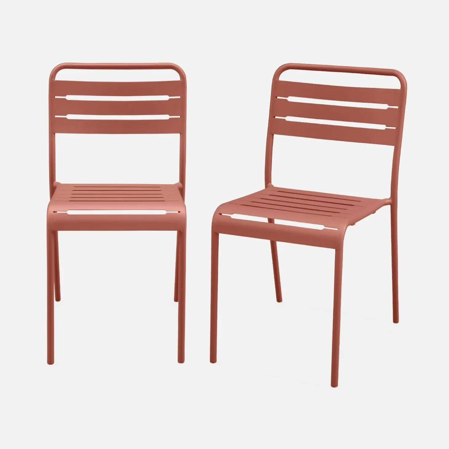 Silla de jardín bistró de acero, set de 2
