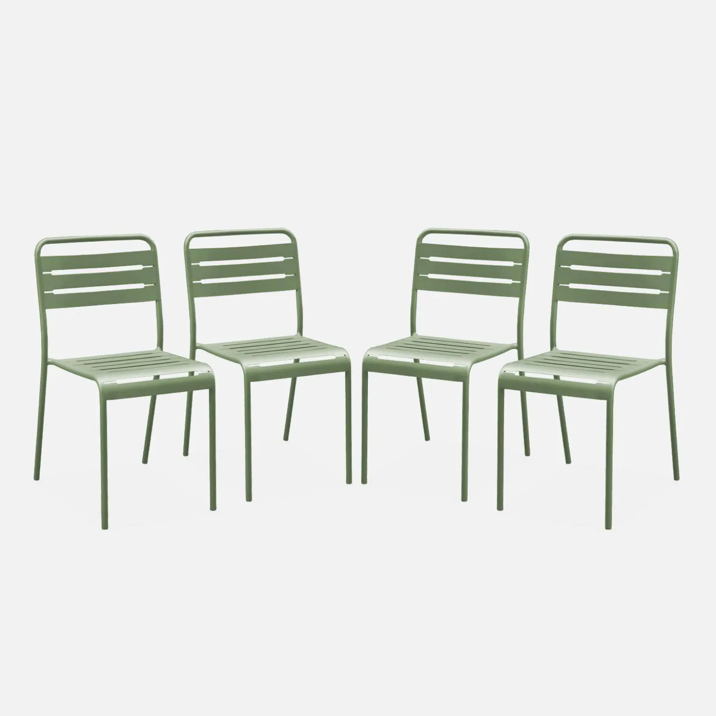 Silla de jardín bistró de acero, set de 4