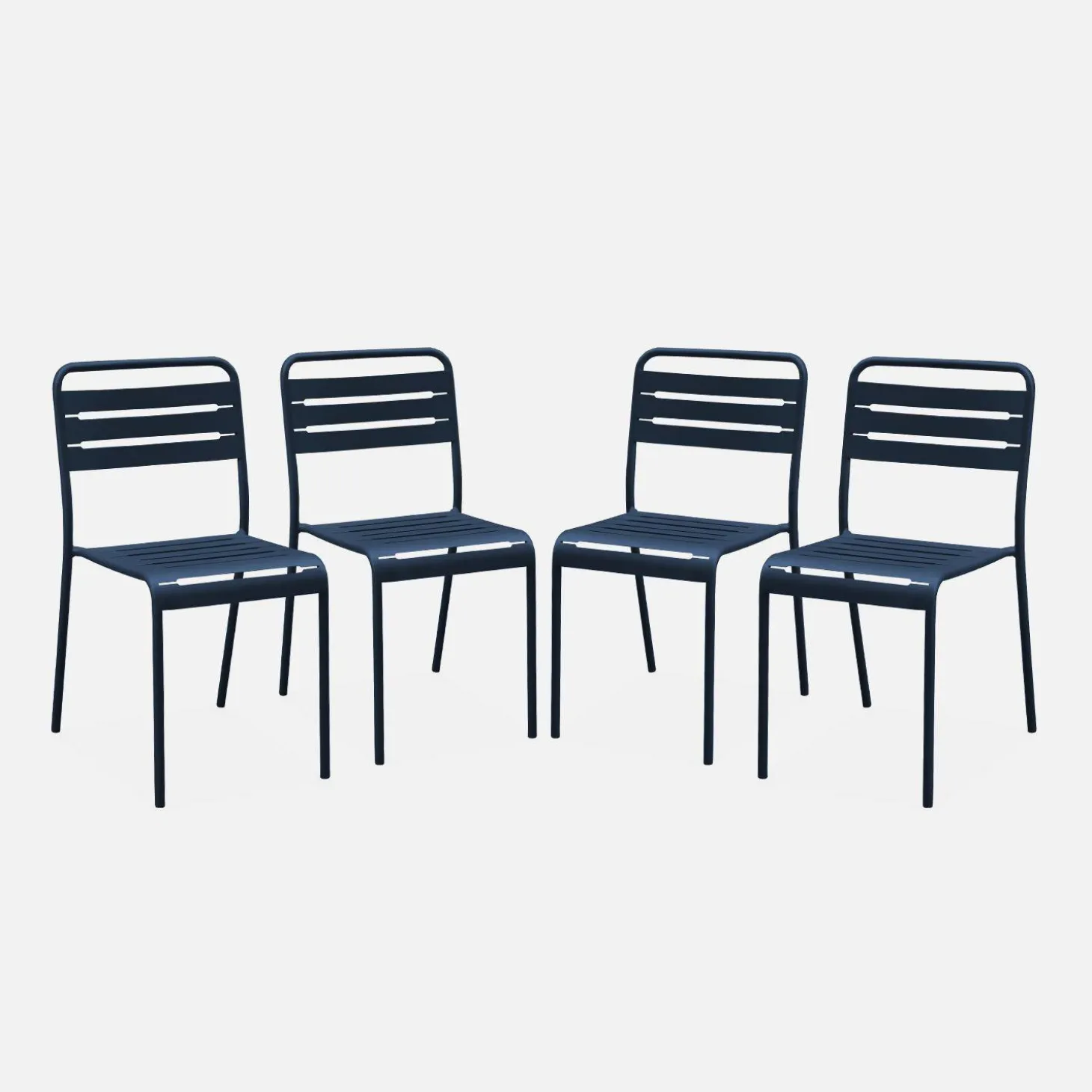Silla de jardín bistró de acero, set de 4