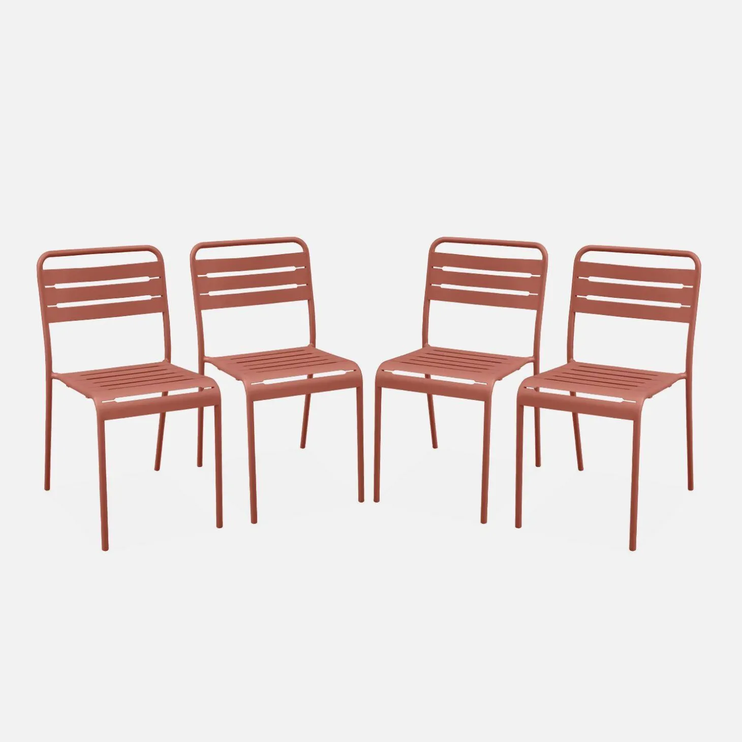 Silla de jardín bistró de acero, set de 4