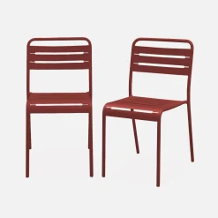 Silla de jardín bistró de acero, set de 2
