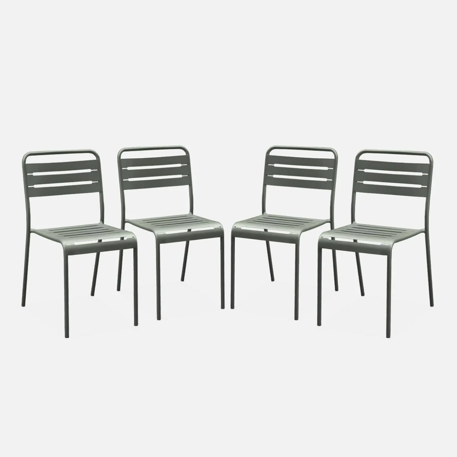 Silla de jardín bistró de acero, set de 4