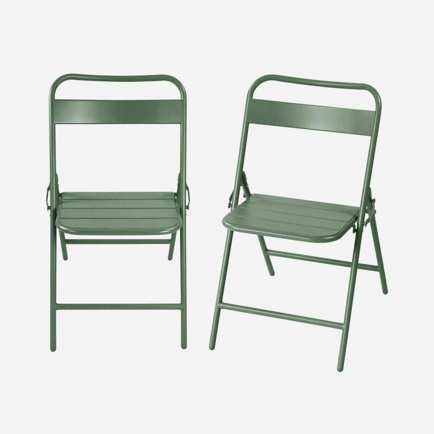 Silla de jardín bistró plegable de acero, set de 2