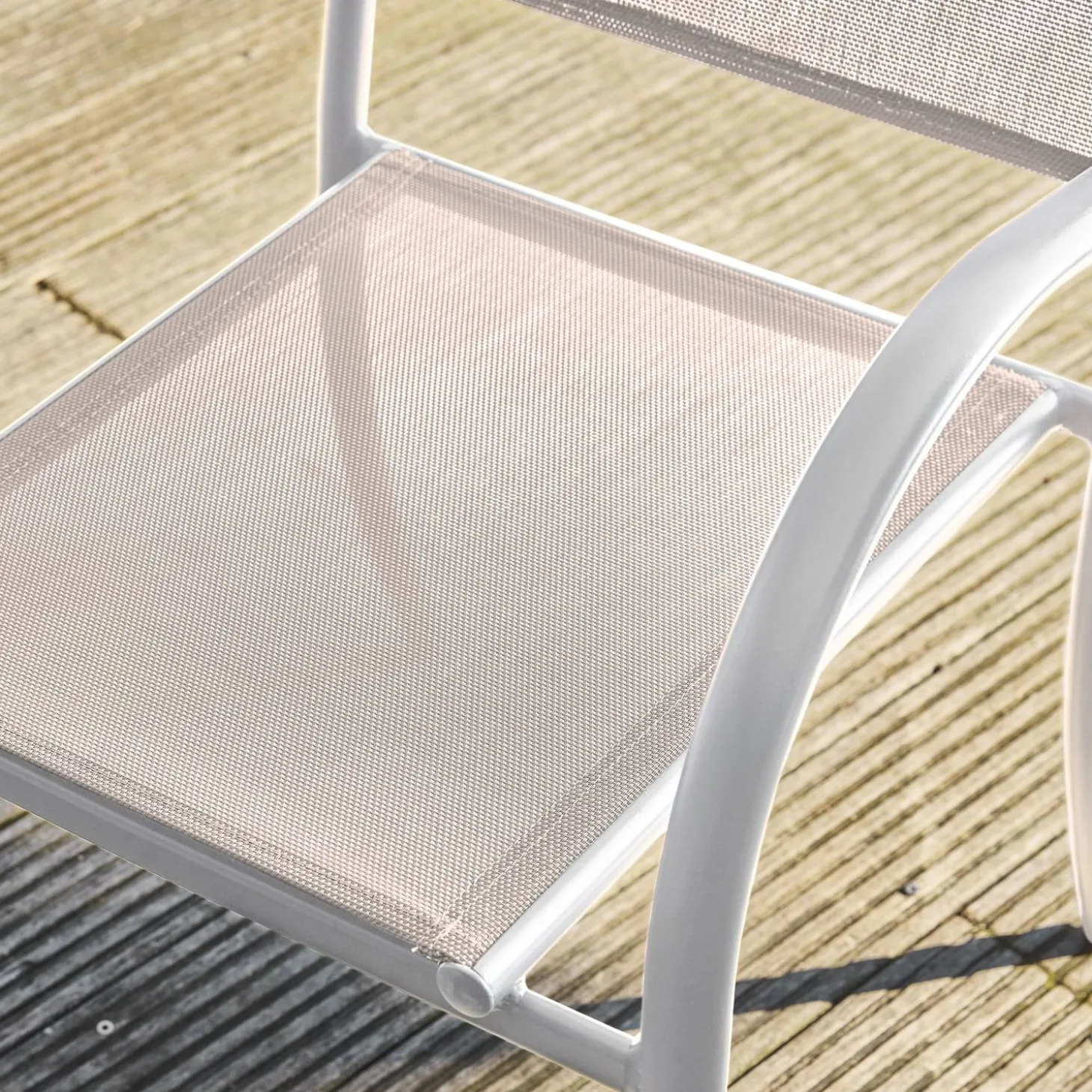 Silla de jardín de aluminio y textileno, set de 4
