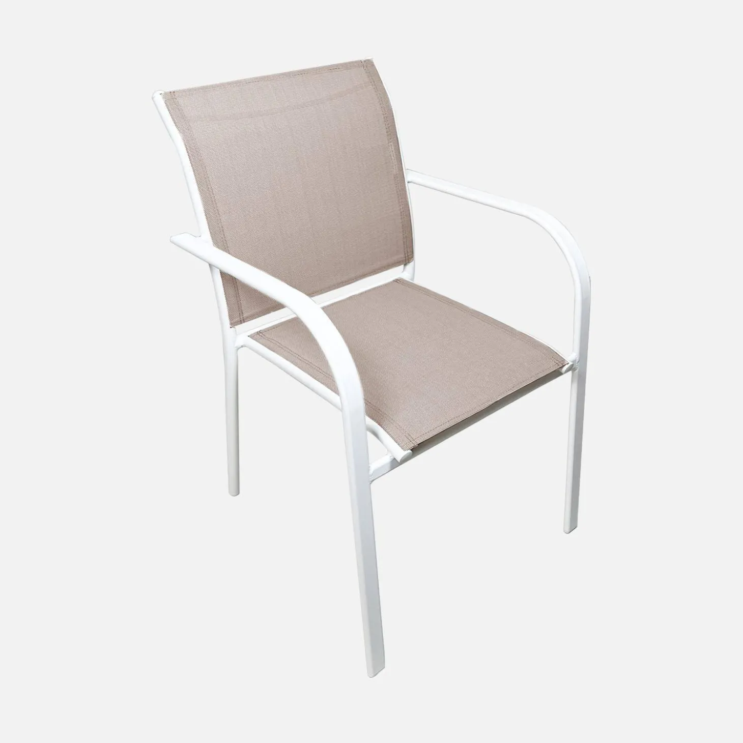Silla de jardín de aluminio y textileno, set de 4
