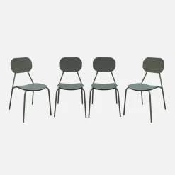 Silla de jardín de aluminio, set de 4
