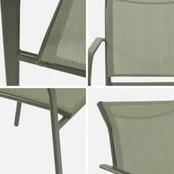 Silla de jardín de aluminio y textileno, set de 2