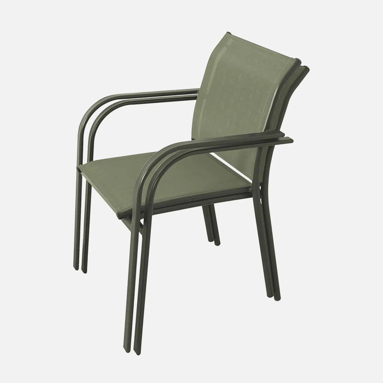 Silla de jardín de aluminio y textileno, set de 2