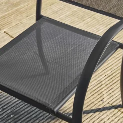 Silla de jardín de aluminio y textileno, set de 4