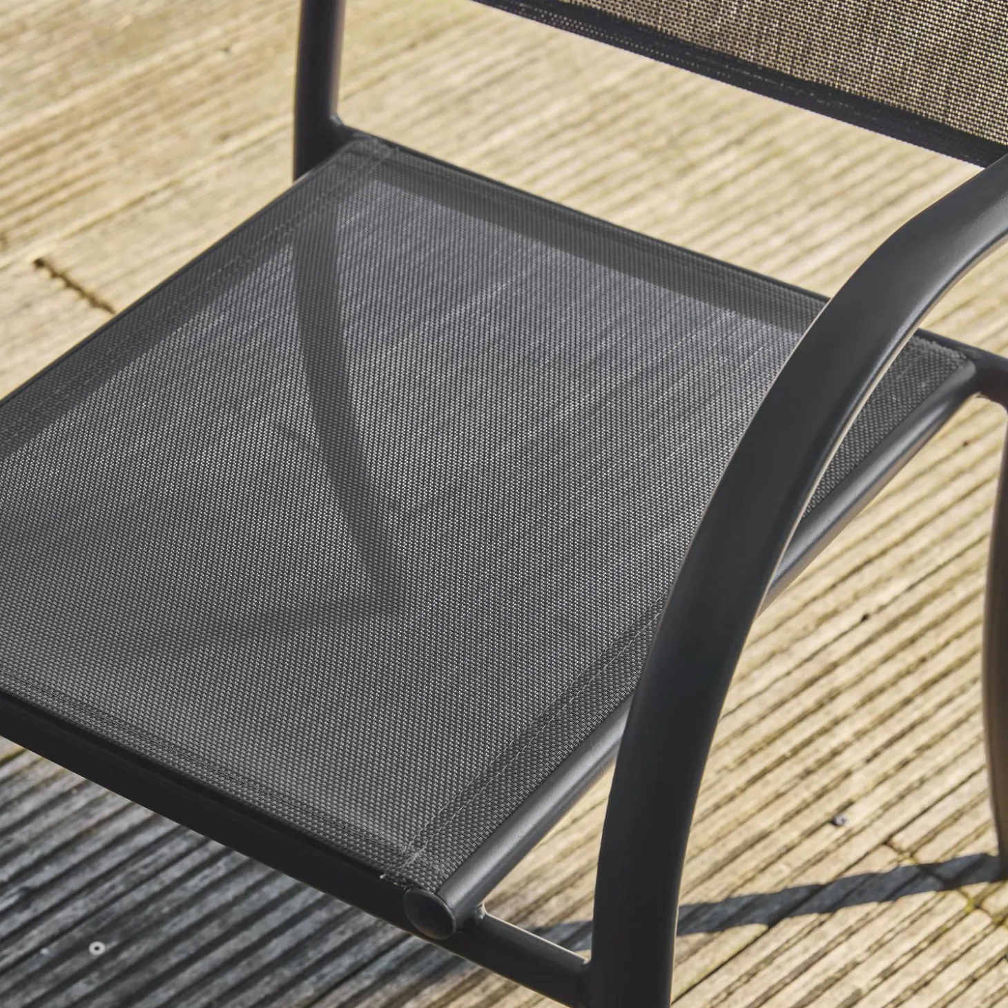Silla de jardín de aluminio y textileno, set de 2
