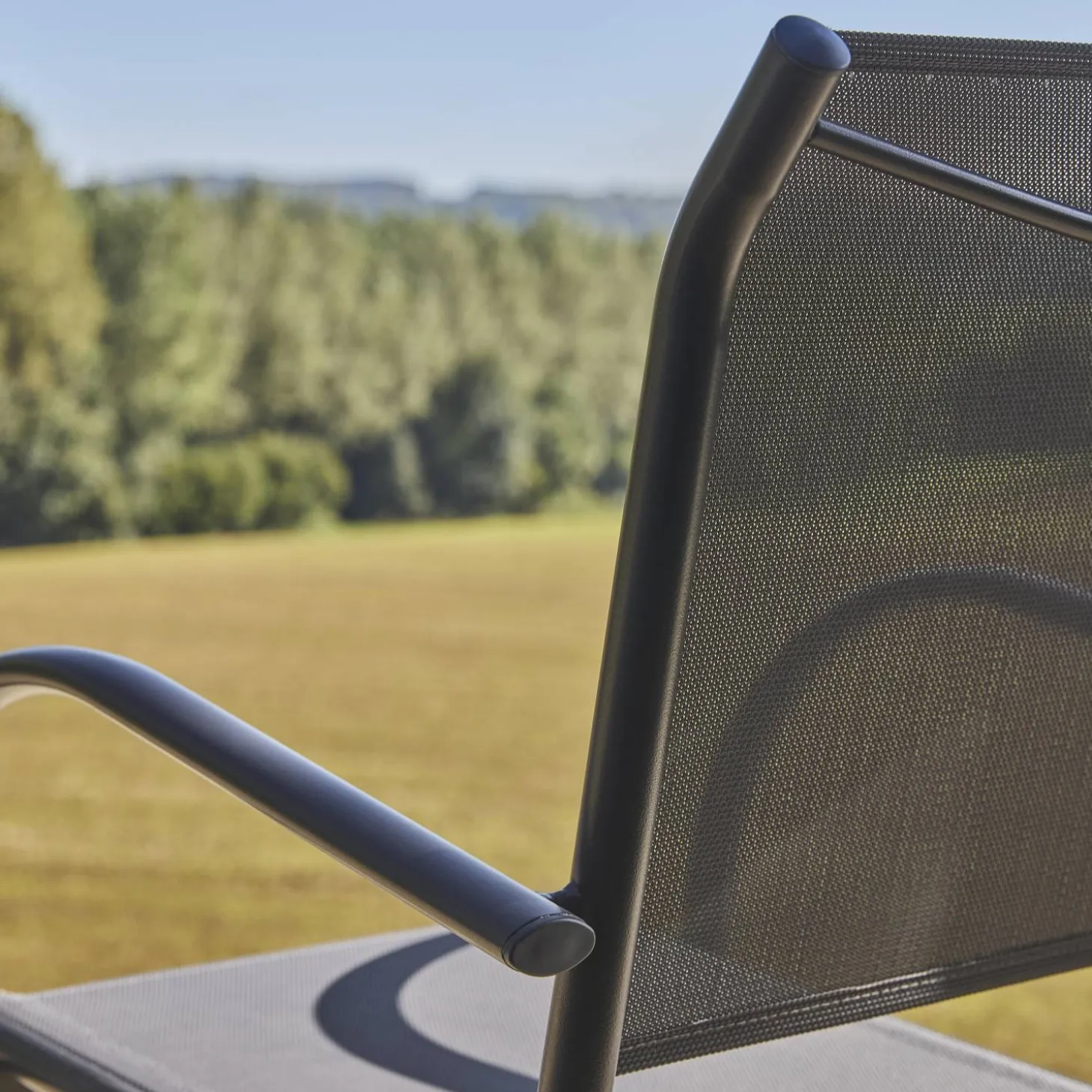 Silla de jardín de aluminio y textileno, set de 2