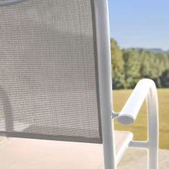 Silla de jardín de aluminio y textileno, set de 2