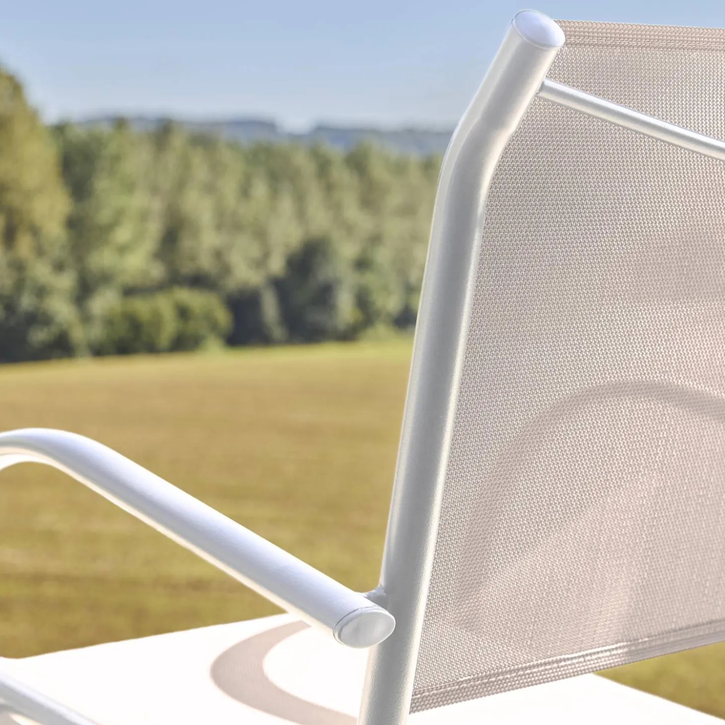 Silla de jardín de aluminio y textileno, set de 2