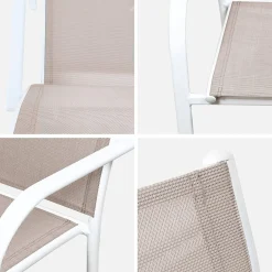 Silla de jardín de aluminio y textileno, set de 2