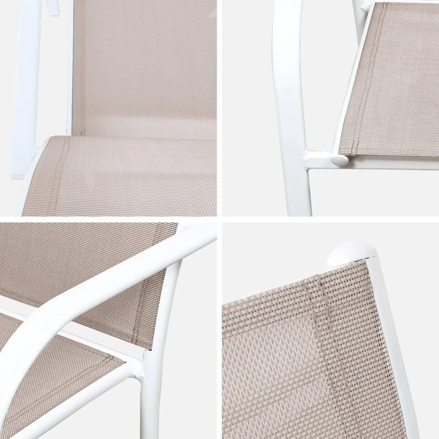 Silla de jardín de aluminio y textileno, set de 2