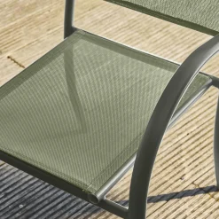 Silla de jardín de aluminio y textileno, set de 4