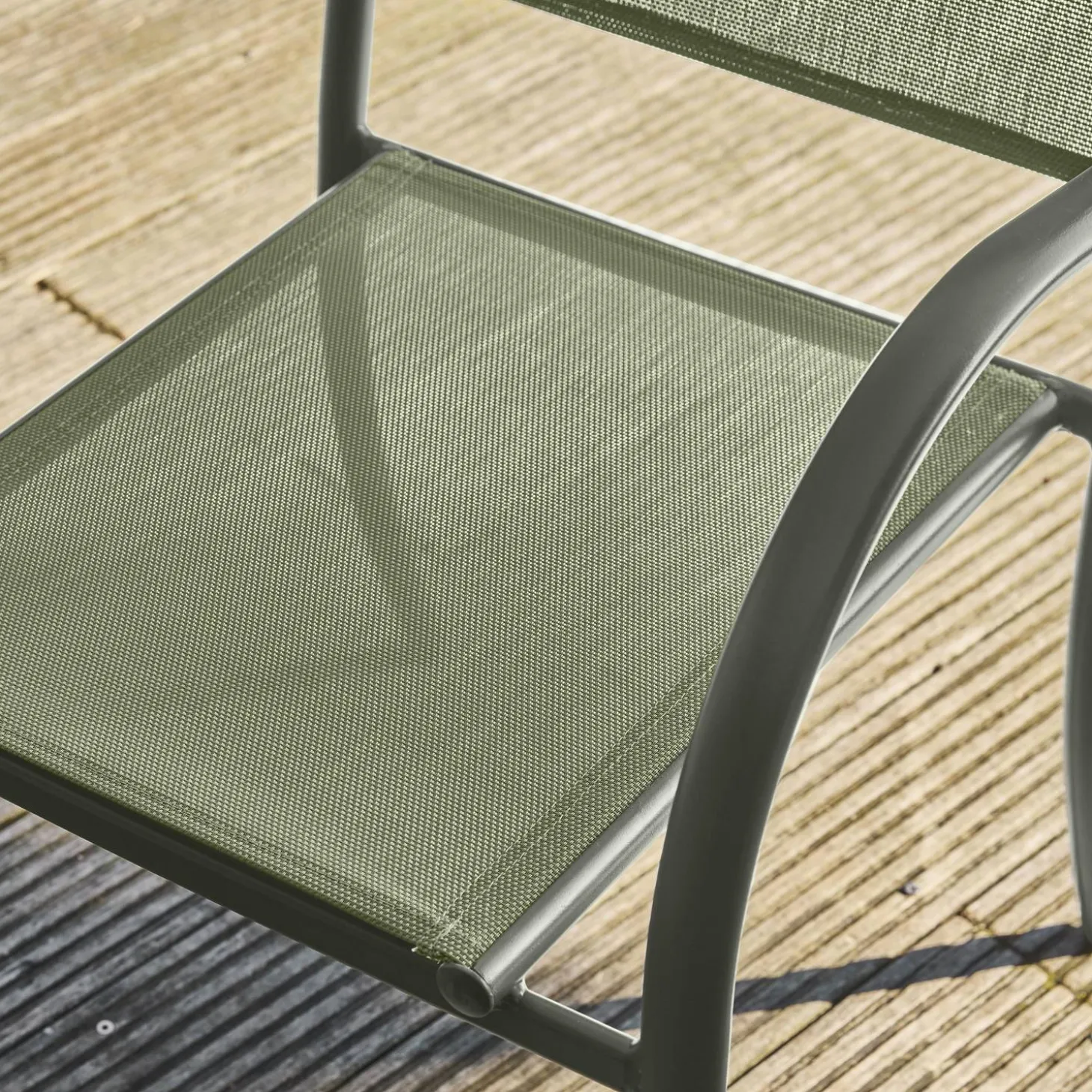 Silla de jardín de aluminio y textileno, set de 4