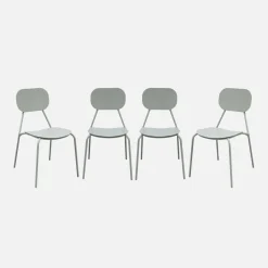 Silla de jardín de aluminio, set de 4