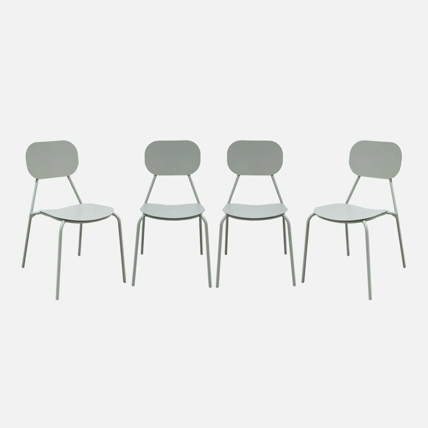 Silla de jardín de aluminio, set de 4