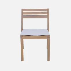 Silla de jardín de madera de acacia con cojín, set de 2