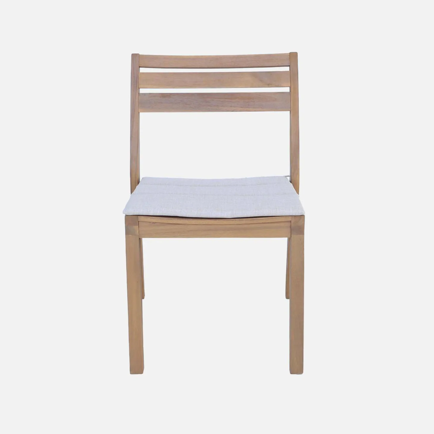 Silla de jardín de madera de acacia con cojín, set de 2