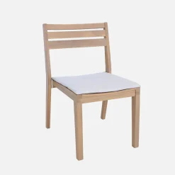 Silla de jardín de madera de acacia con cojín, set de 2
