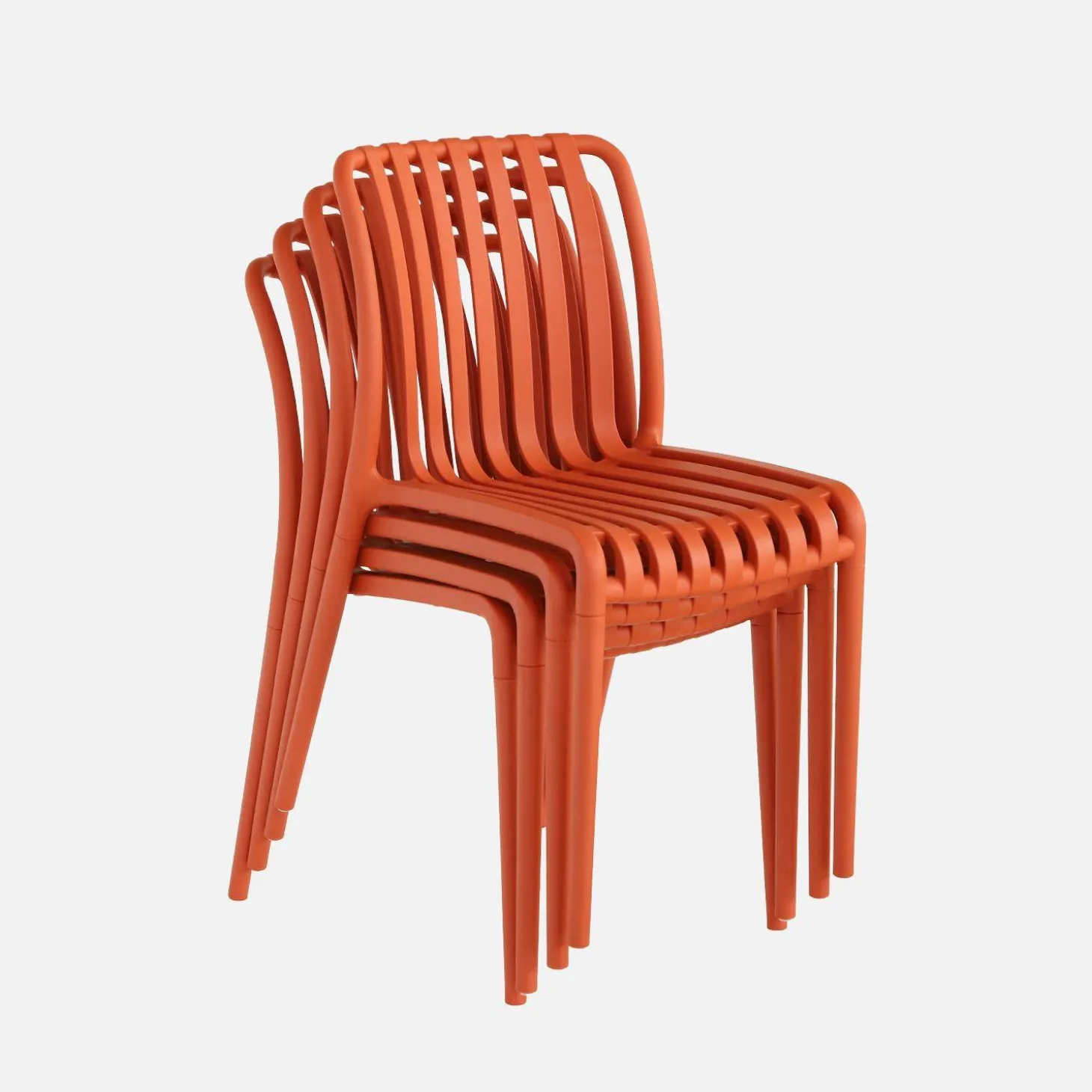 Silla de jardín de plástico, apilable, set de 4