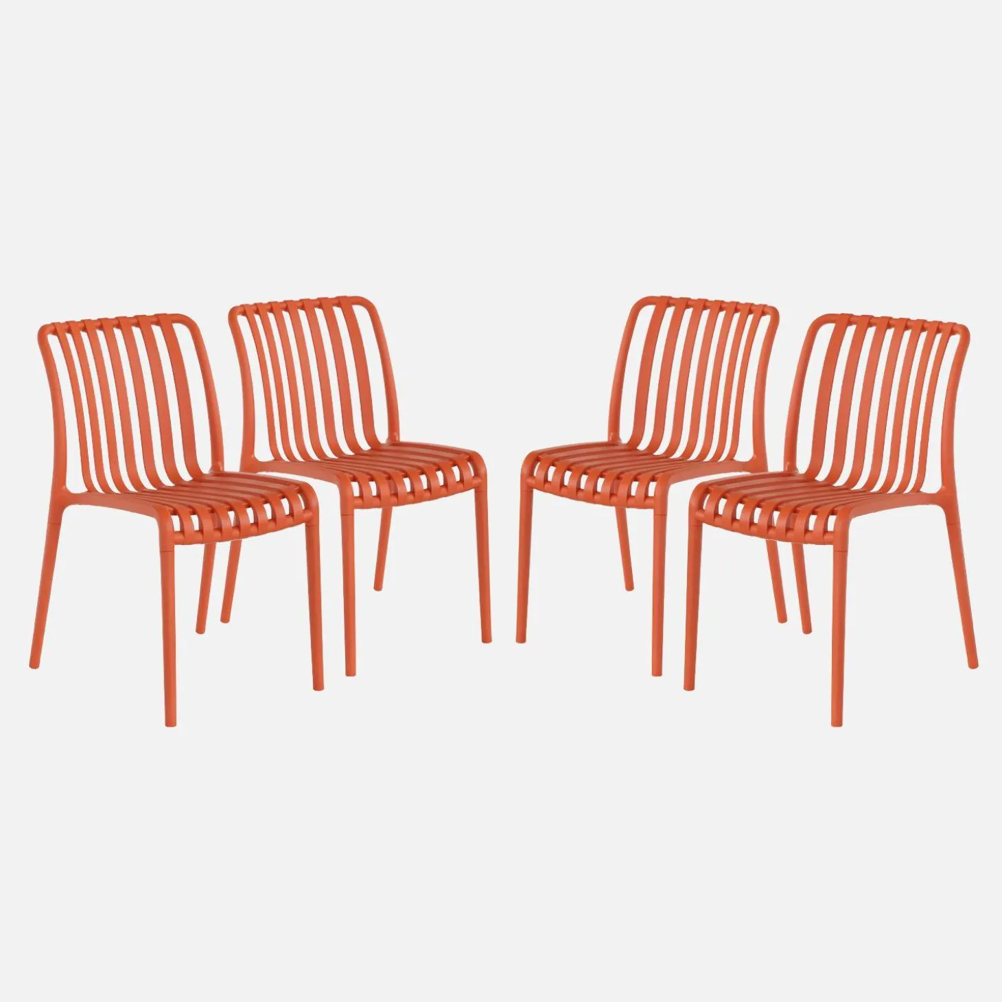 Silla de jardín de plástico, apilable, set de 4