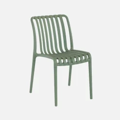 Silla de jardín de plástico, apilable, set de 4