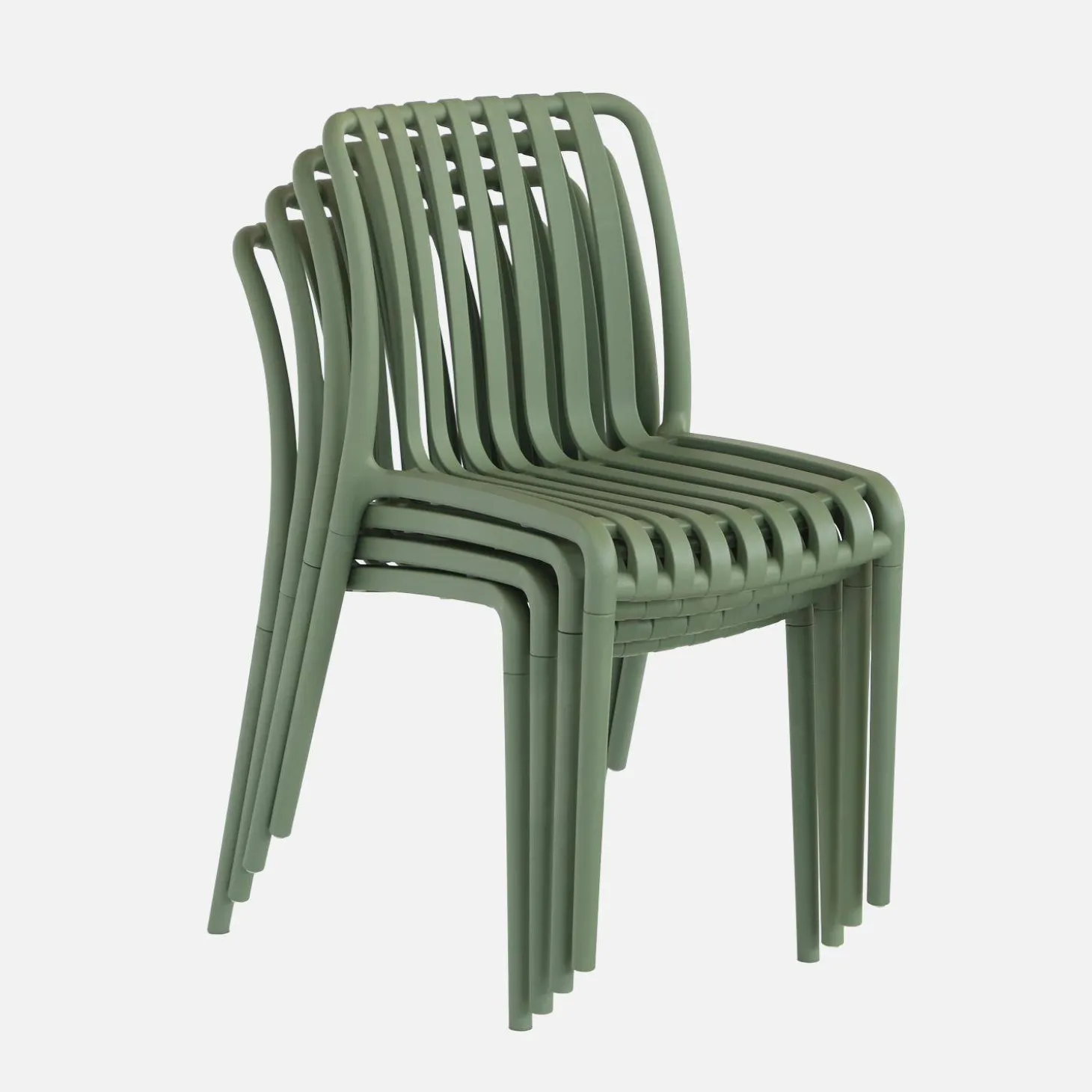 Silla de jardín de plástico, apilable, set de 4