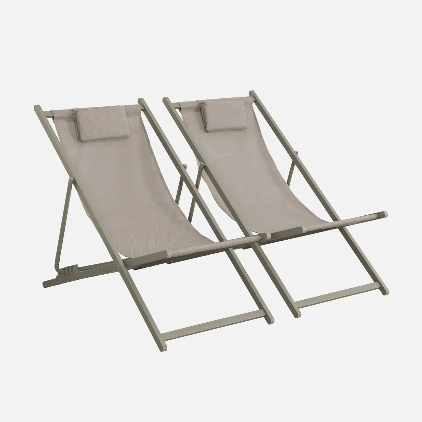 Silla de jardín plegable con cojín, set de 2
