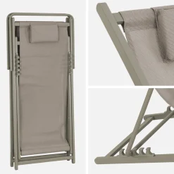 Silla de jardín plegable con cojín, set de 2