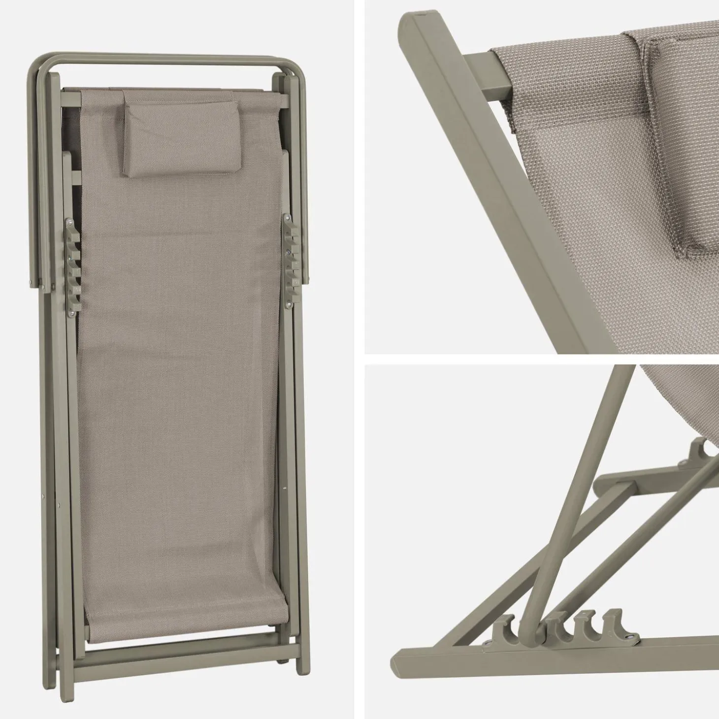 Silla de jardín plegable con cojín, set de 2