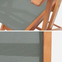 Silla de jardín plegable de madera de eucalipto, set de 2