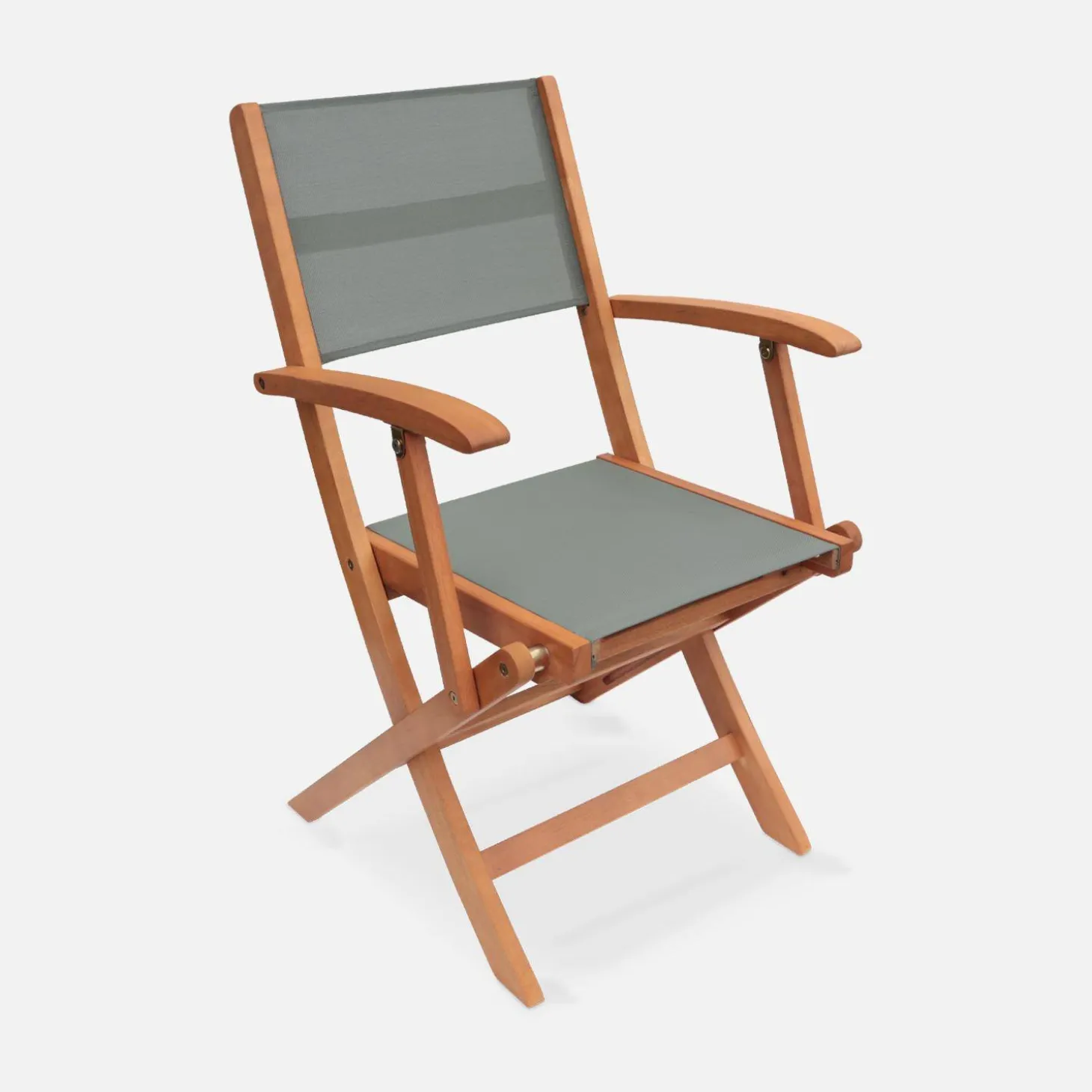 Silla de jardín plegable de madera de eucalipto, set de 2