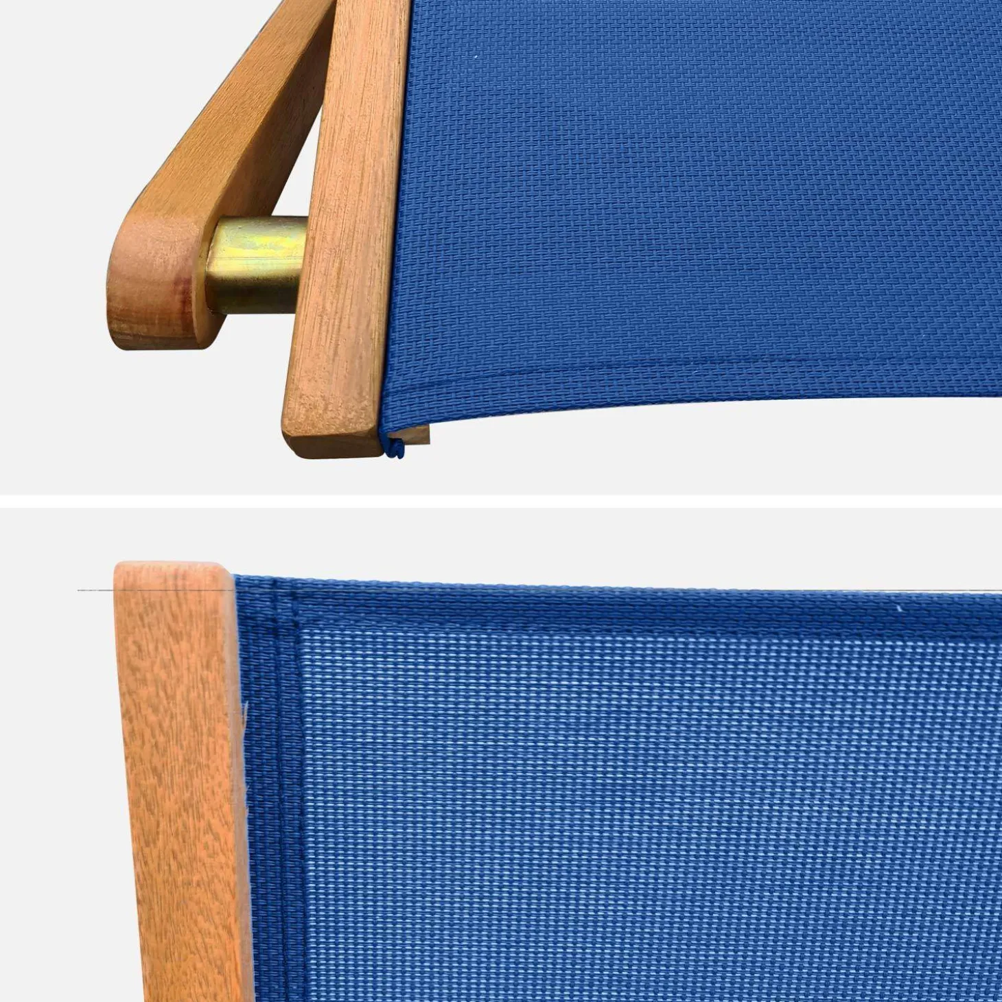 Silla de jardín plegable de madera de eucalipto, set de 2