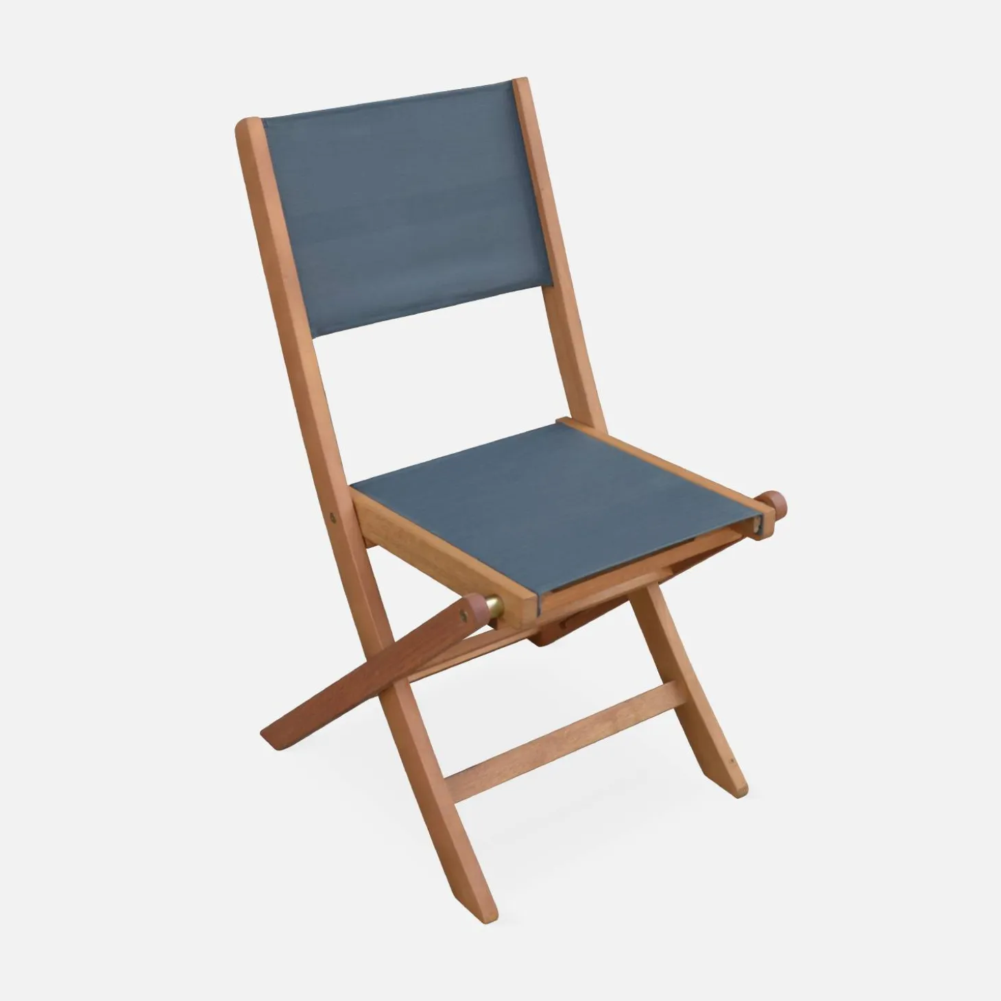 Silla de jardín plegable de madera de eucalipto, set de 2