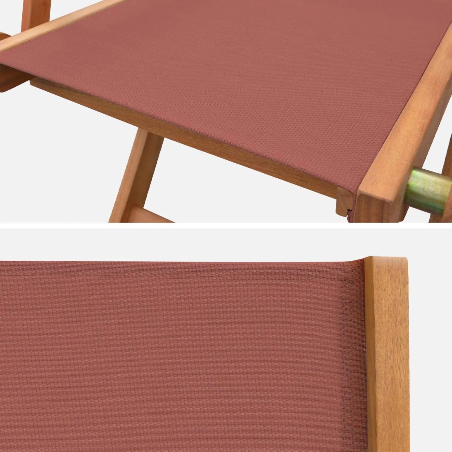 Silla de jardín plegable de madera de eucalipto, set de 2