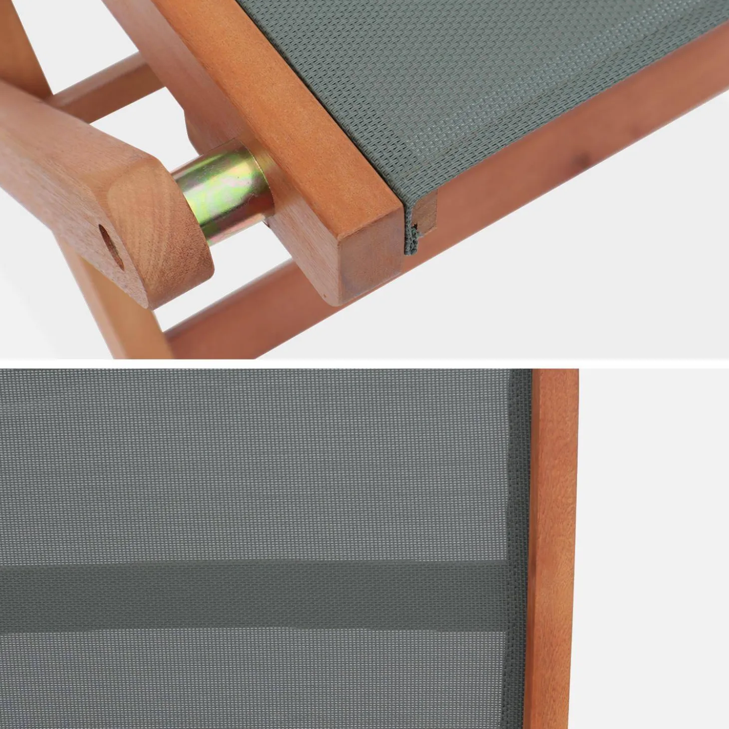 Silla de jardín plegable de madera de eucalipto, set de 2