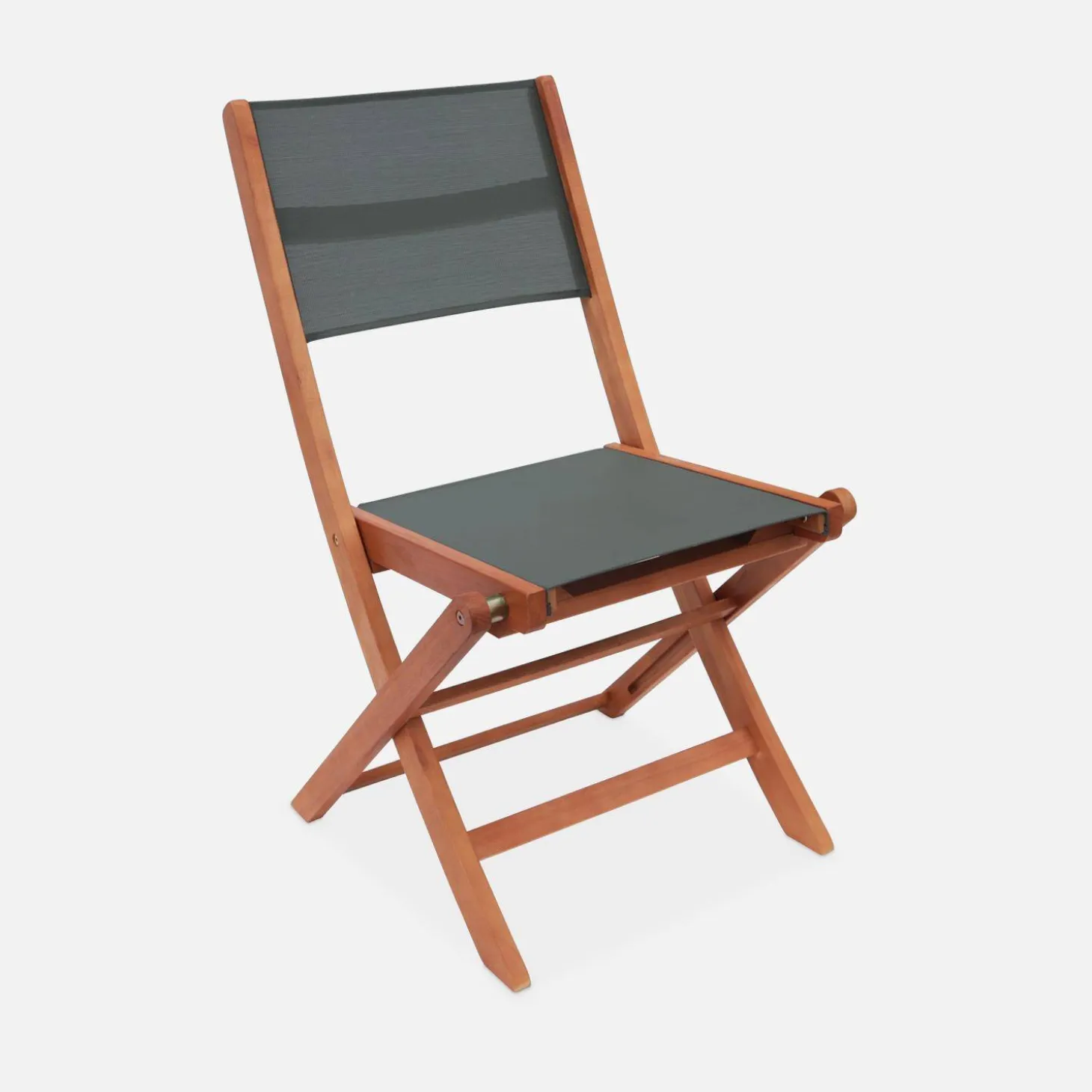 Silla de jardín plegable de madera de eucalipto, set de 2