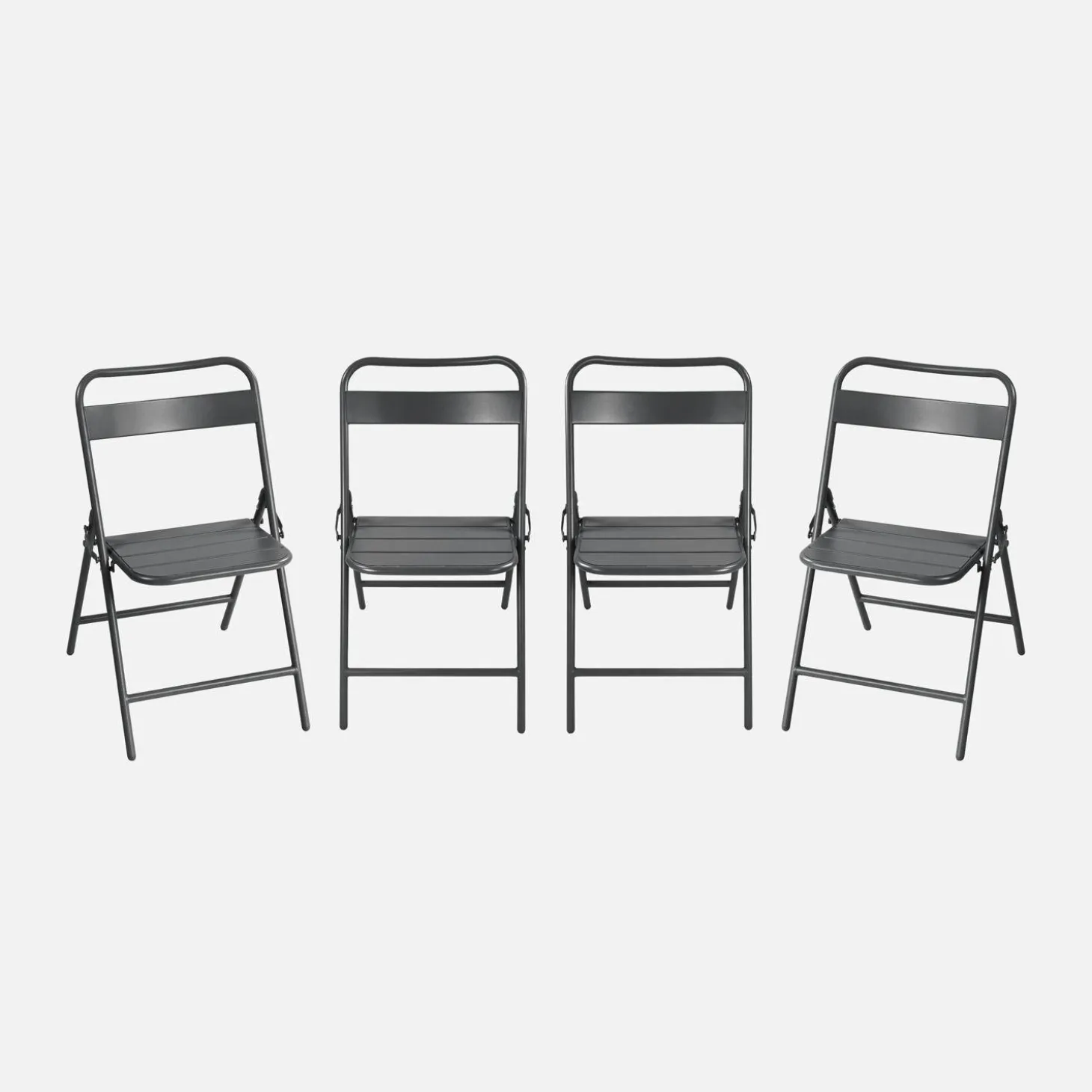 Silla de jardín plegable de acero, set de 4