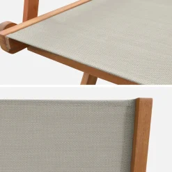 Silla de jardín plegable de madera de eucalipto, set de 2