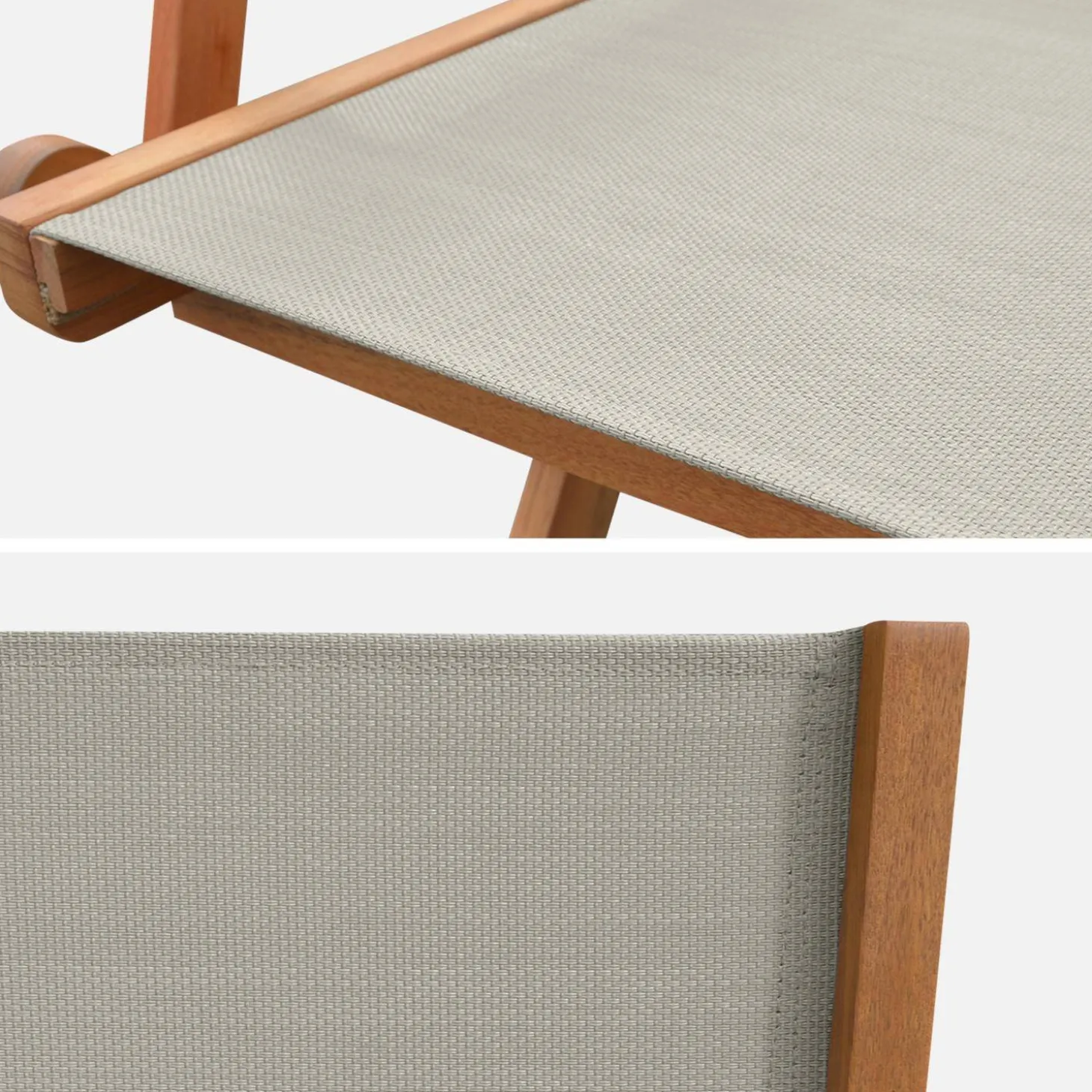 Silla de jardín plegable de madera de eucalipto, set de 2