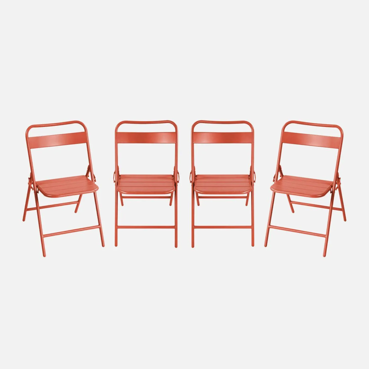 Silla de jardín plegable de acero, set de 4