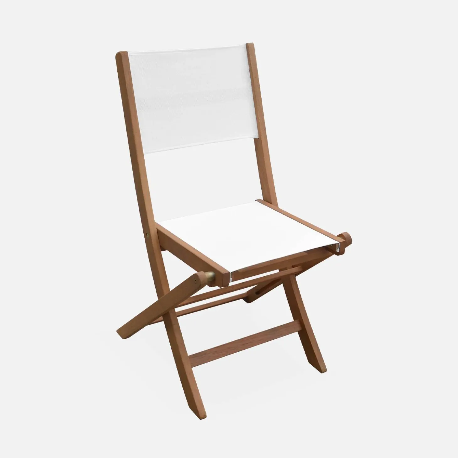 Silla de jardín plegable de madera de eucalipto, set de 2