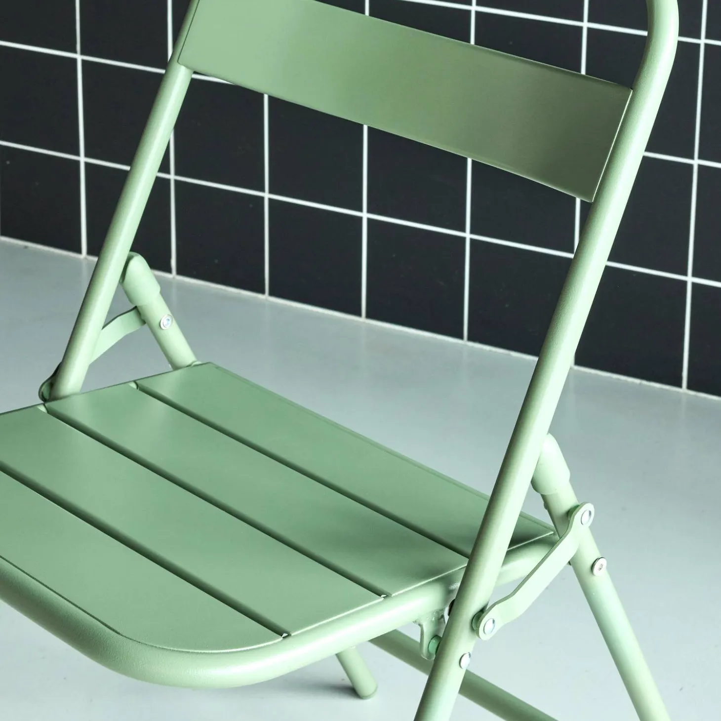 Silla de jardín plegable de acero, set de 4