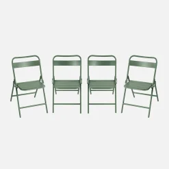 Silla de jardín plegable de acero, set de 4