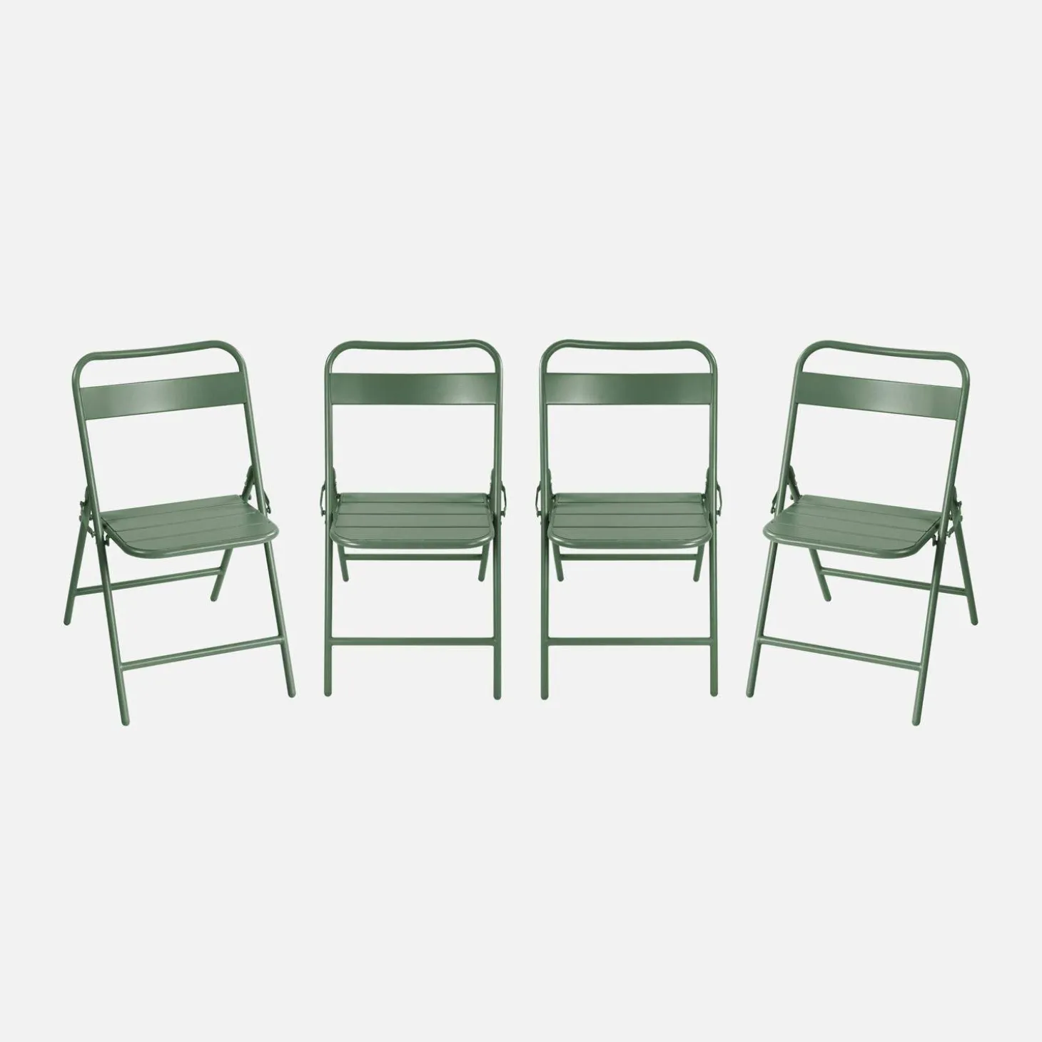 Silla de jardín plegable de acero, set de 4